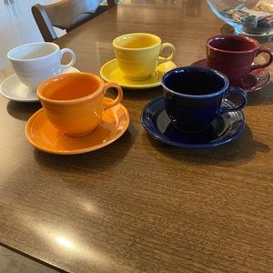 5 Fiestaware Cup and Saucer Sets